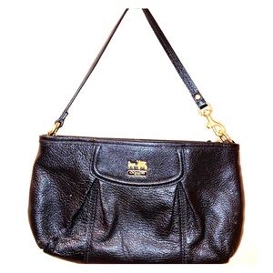 Vintage Black Leather Coach Wristlet